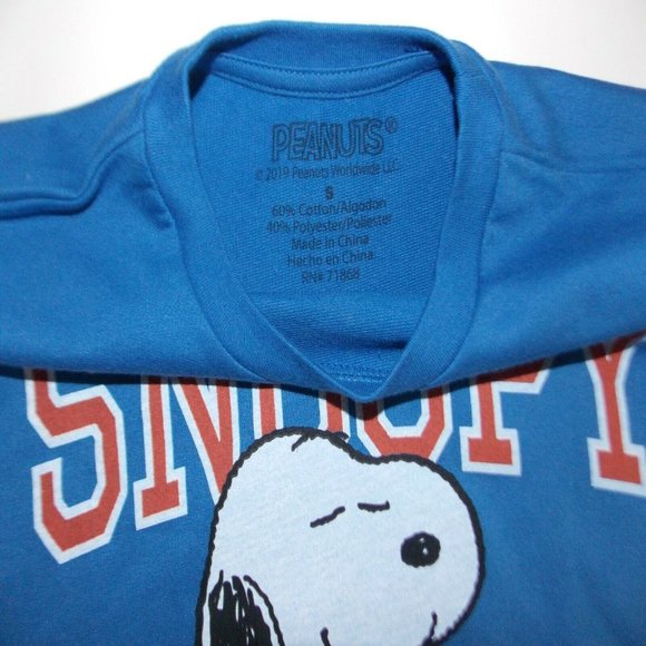 Licensed Snoopy Peanuts Tie-Front crop sweatshirt with big Snoopy S,M,L,XL,Blue - Picture 2 of 8